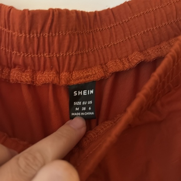 SHEIN Maternity Bohemian Rust Wide-Leg Pants with Fringe size Medium - Picture 3 of 3